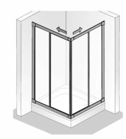 HSK Prima Gleittür Eckeinstieg 2-teilig -Grohe Verkauf 05PrimaEckeinstieg2 teilig3 600x600
