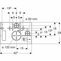 Geberit Bohrschablone Für Wand-WC, 111747001 -Grohe Verkauf 111 747 00 1 Front View 600x600