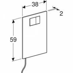 Geberit Designplatte Für Geberit AquaClean Für WC-Aufsatz Glas Weiß, 115324SI1 -Grohe Verkauf 115 324 SI 1 Dimensioned Perspective 600x600