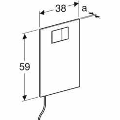 Geberit Designplatte Für Geberit AquaClean Für WC-Aufsatz Glas Schwarz, 115324SJ1 -Grohe Verkauf 115 324 SJ 1 Dimensioned Perspective 600x600
