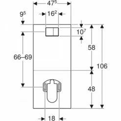 Geberit Designplatte Für Geberit AquaClean WC-Komplettanlage, Sela/Mera Glas Weiß, 115328SI1 -Grohe Verkauf 115 328 SI 1 Front View 600x600