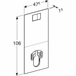 Geberit Designplatte Für Geberit AquaClean, 115329111 -Grohe Verkauf 115 329 11 1 Dimensioned Perspective 600x600