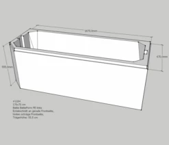 Neuesbad Wannenträger Für Bette Profi-Form 170x70 Fußende Li