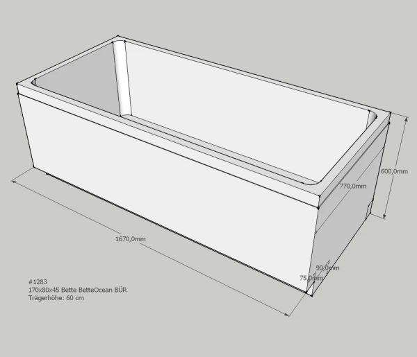 Neuesbad Wannenträger Für Bette Ocean 170x80 Ül.vo. 1 Neuesbad Wannenträger Für Bette Ocean 170x80 Ül.vo.