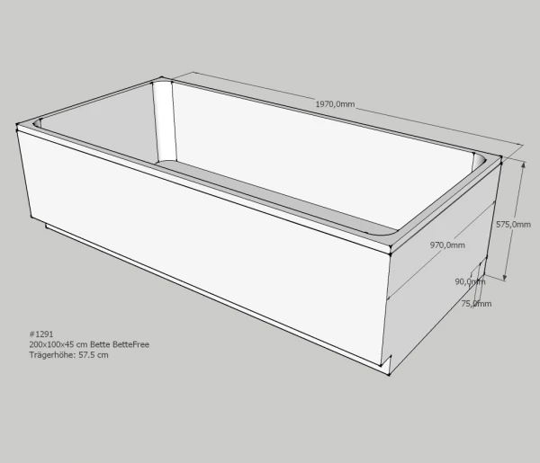 Neuesbad Wannenträger Für Bette Free 200x100 1 Neuesbad Wannenträger Für Bette Free 200x100