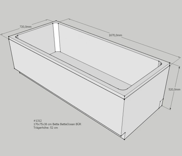 Neuesbad Wannenträger Für Bette Ocean Low-Line 170x75 Fußende Re/Ül.vo. 1 Neuesbad Wannenträger Für Bette Ocean Low-Line 170x75 Fußende Re/Ül.vo.
