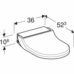 Geberit Geberit AquaClean Tuma Classic WC-Aufsatz, Weiß-alpin, 146070111 -Grohe Verkauf 146 070 11 1 Dimensioned Perspective 600x600