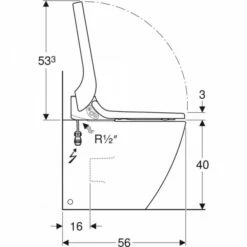 Geberit Geberit AquaClean Tuma Comfort WC-Komplettanlage Stand-WC Weiß Alpin, 146310111 -Grohe Verkauf 146 310 11 1 Side View5UVDmNWLB30tn 600x600