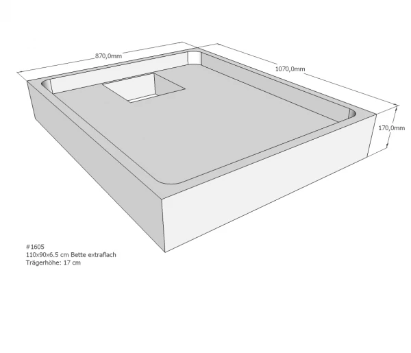 Neuesbad Wannenträger Für Bette Extraflach 110x90x6,5 1 Neuesbad Wannenträger Für Bette Extraflach 110x90x6,5