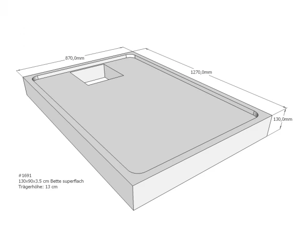 Neuesbad Wannenträger Für Bette Superflach 130x90x3,5 1 Neuesbad Wannenträger Für Bette Superflach 130x90x3,5