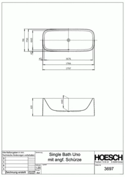 Hoesch Badewanne SingleBath Uno 1786x770 Freist. M. -Grohe Verkauf 196767 bb4c9f742dd8e11ecceb8fe70c269d4d 600x600