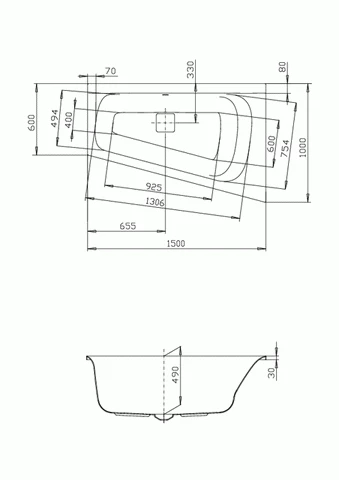 Hoesch Badewanne Thasos Trapez 1500x1000 Rechts, Weiß 4 Hoesch Badewanne Thasos Trapez 1500x1000 Rechts, Weiß – Bild 4