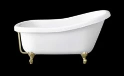 Tellkamp Rocco Freistehende Oval Badewanne L: 151 B: 72,5 H: 77 Cm, Klauenfuß Messing