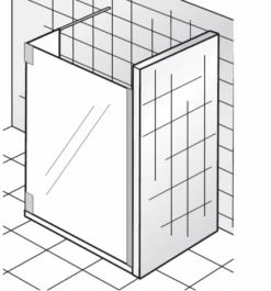 HSK Walk In K2 P 1 Glaselement + 1 Festes Seitenteil