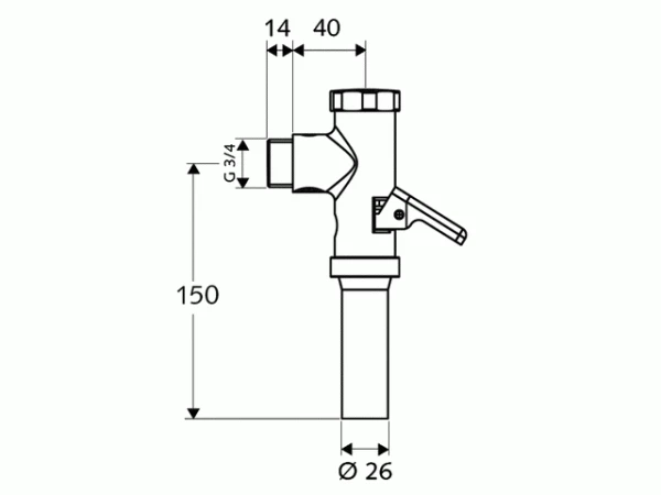 Schell WC-Druckspüler Chrom 3/4" 2 Schell WC-Druckspüler Chrom 3/4" – Bild 2