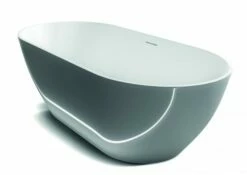 Riho Freistehende Badewanne Bilbao 170x80x55,5 Weiß Matt, (alte Nummer: BS10005), B118001105 -Grohe Verkauf BS10005 Bilbao Seitenaufnahme glaenzend grau 600x600