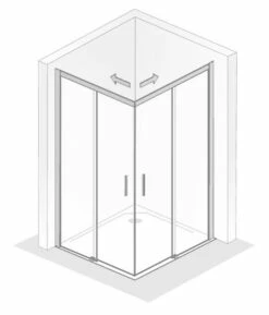 HSK Favorit Eckeinstieg 4-teilig Mit Gleittüren, Bodenfrei -Grohe Verkauf HSK1290xx 2 600x600