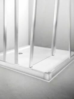 Kermi Eck-Halbt. Re Liga E2R 0750x1850 BV: 725-750, Silber Mattglanz ESG Klar Mit KermiClean -Grohe Verkauf KIDT LIGA Bodenprofil 03a 600x600