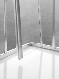 Kermi Eck-Halbt. Re Liga E2R 0750x1850 BV: 725-750, Silber Mattglanz ESG Klar Mit KermiClean -Grohe Verkauf KIDT LIGA Bodenprofil 03b 600x600