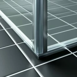 Kermi Gleittür Liga D4B 1900x1850 BV: 1860-1910, Silber Hochglanz ESG Klar Mit KermiClean -Grohe Verkauf KIDT LIGA ohne Bodenschw 01 600x600 8