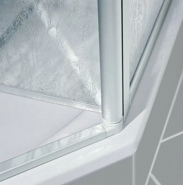 Kermi Fünfeck Nova 2000 F41 0800x1850, Weiss, Kunstglas Kerolan Fontana, N2F410801821K 3 Kermi Fünfeck Nova 2000 F41 0800x1850, Weiss, Kunstglas Kerolan Fontana, N2F410801821K – Bild 3