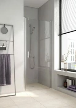 Kermi Pendeltür Liga 1WR 0950x1850, Silber Hochglanz, ESG Klar Mit KermiClean, LI1WR09518VPK