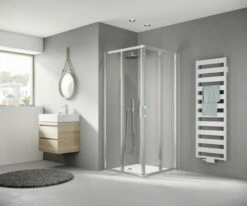 Kermi Eck-Halbt. Re Liga E2R 0750x1850 BV: 725-750, Silber Mattglanz ESG Klar Mit KermiClean