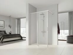 Kermi Gleittür LIGA J2L 1000x1850 BV: 975-1000, Silber Hochglanz ESG Klar