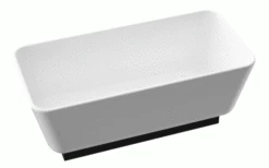 Zicco Luna Freistehende Badewanne, L 1550 W 740 H 600 Mm, Mit Schwarzem Sockel