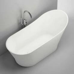 Neuesbad 150 Freistehende Mineralguss Badewanne, 1678x713x728mm