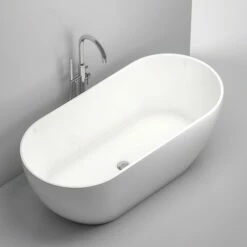 Neuesbad 110 Freistehende Mineralguss Badewanne, 1600x750x570mm