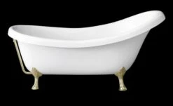 Tellkamp Nostalgia Freistehende Oval Badewanne L: 175 B: 82,5 H: 83 Cm Löwenfuß Messing