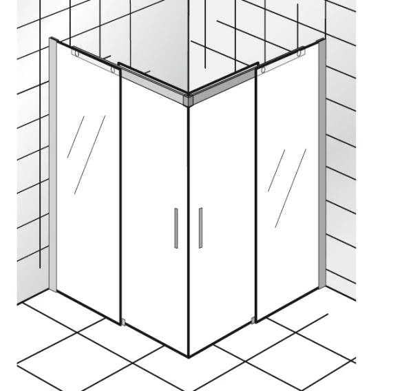 HSK K2 P Gleittür Eckeinstieg 4-teilig 1 HSK K2 P Gleittür Eckeinstieg 4-teilig
