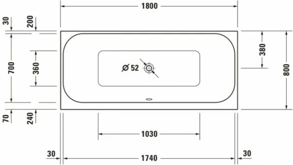 Duravit Happy D.2 Badewanne Weiß 1800x800 Mm - 700314000000000 4 Duravit Happy D.2 Badewanne Weiß 1800x800 Mm - 700314000000000 – Bild 4