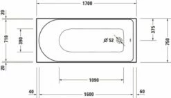 Duravit D-Neo Badewanne Weiß 1700x750 Mm - 700479000000000 -Grohe Verkauf duv w 1271061 600x600