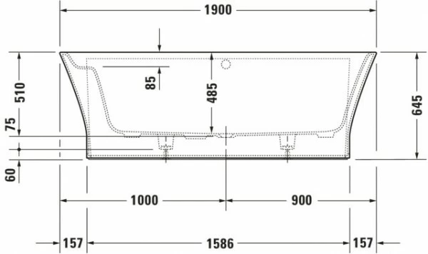 Duravit Cape Cod Whirlwanne Weiß Matt 1900x900 Mm - 760364000AS0000 3 Duravit Cape Cod Whirlwanne Weiß Matt 1900x900 Mm - 760364000AS0000 – Bild 3