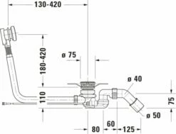 Duravit Ab- Und Überlaufgarnitur Mit Zulauf Chrom 500x80x450 Mm - 791228000001000 -Grohe Verkauf duv w 1413103 600x600