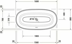 Duravit White Tulip Badewanne Weiß 1600x800 Mm - 700468000000000 -Grohe Verkauf duv w 1413116 600x600