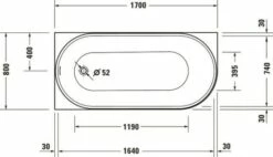 Duravit DuraSenja Badewanne Weiß 1700x800 Mm - 700580000000000 -Grohe Verkauf duv w 2450081 600x600