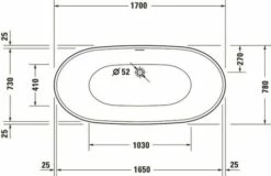 Duravit DuraVato Badewanne Weiß 1700x780 Mm - 700571000000000 -Grohe Verkauf duv w 2450145 600x600