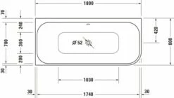 Duravit Happy D.2 Plus Badewanne Weiß / Graphit Supermatt 1800x800 Mm - 700449800000000 -Grohe Verkauf duv w 82303 600x600
