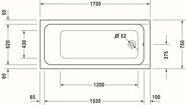 Duravit D-Code Whirlwanne Weiß 1700x750 Mm - 760100000JP1000 5 Duravit D-Code Whirlwanne Weiß 1700x750 Mm - 760100000JP1000 – Bild 5