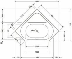 Duravit D-Code Whirlwanne Weiß 1400x1400 Mm - 760137000JP1000 -Grohe Verkauf duv w 83190 600x600