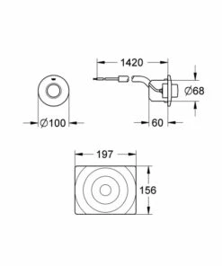 GROHE Pneumatic-Handfernbetätigung 37059 Druckknopfbetätigung Für SK Chrom -Grohe Verkauf fgv 37059000 1627252 600x600