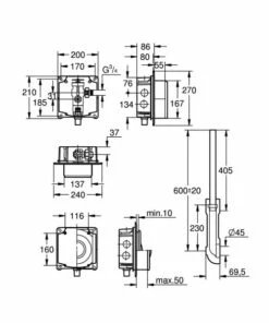 GROHE WC-Druckspüler 37153 Wandeinbau DN20 M. Vorabsperrung Ohne Abdeckplatte -Grohe Verkauf fgv 37153000 100317402 600x600