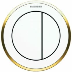 Geberit Fernbetätigung Typ 10 Pneumatisch Für 2-Mengen-Spülung Möbeldrücker Weiß/vergoldet, 116057KK