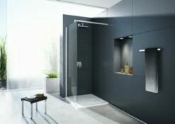 Hoesch Duschabtrennung One&One 1100 Everclean, Höhe 2100 Mm, Haltestange Eloxal Silber, 5755.101401