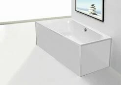 Hoesch Glasverkleidung Weiß Vorwand Badewanne Rechteck 200x100