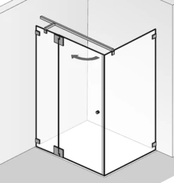 HSK Kienle K.23 Drehtür Mit 180° Beschlag An Nebenteil Und Seitenwand