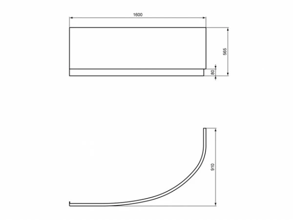 Ideal Standard Acryl-Schürze Hotline Neu 1600mm, Asymmetrisch Links, Weiß K276001 3 Ideal Standard Acryl-Schürze Hotline Neu 1600mm, Asymmetrisch Links, Weiß K276001 – Bild 3